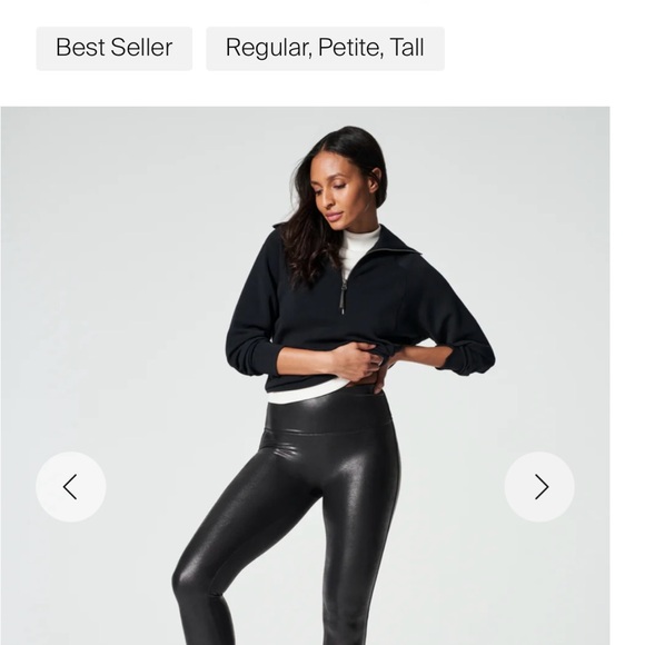 SPANX Pants - SPANX Black faux, leather leggings